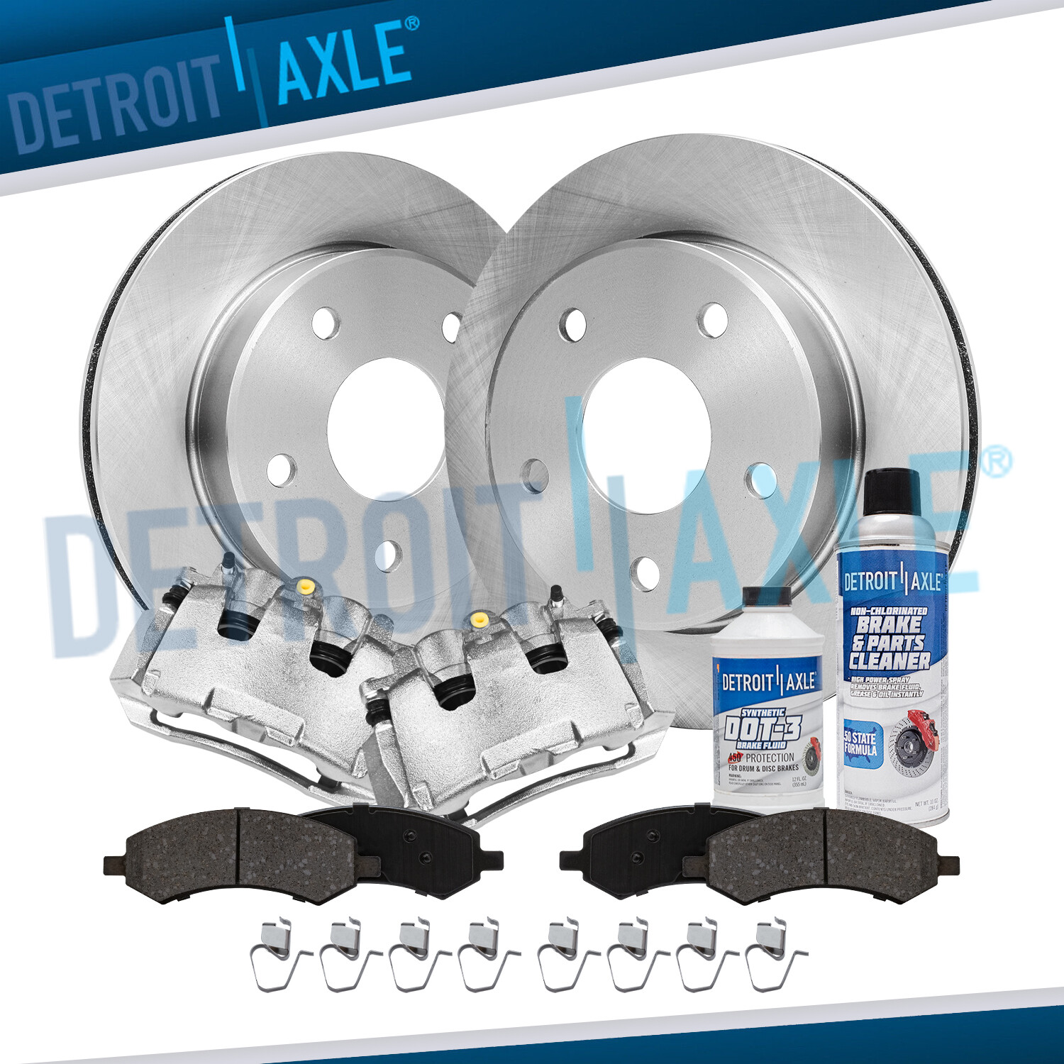 Front Rotors Calipers & Brake Pads for 2005-2008 Dodge Dakota Mitsubishi Raider