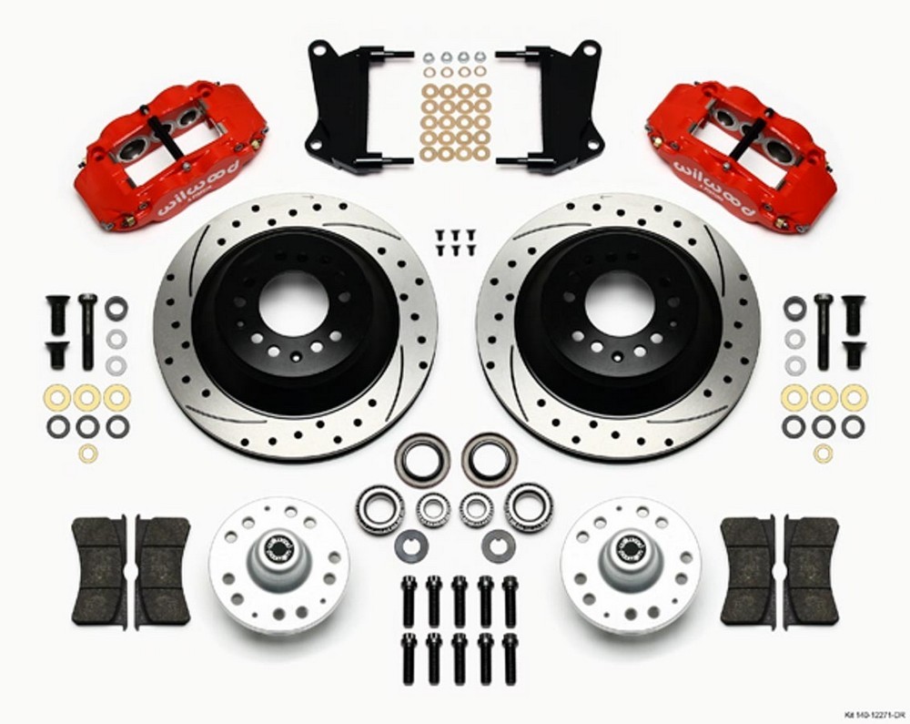 Wilwood for Narrow Superlite 6R Front Hub & 1PC Rtr Kit 12.88in Dril -Red 67-69