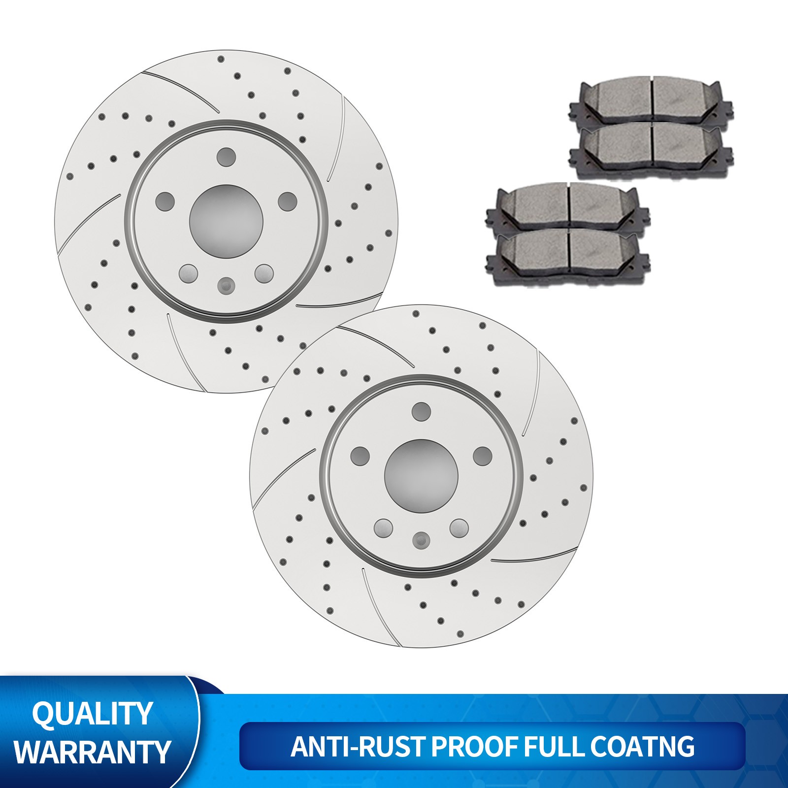 321mm Front Rotor Brake Pad Fit GMC Terrain Chevy Impala Equinox Buick Allure