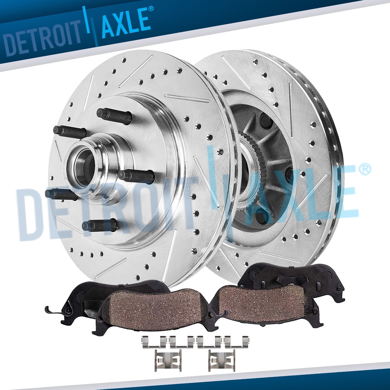 12.13 inch Front Drilled Rotors & Brake Pads for Ford F-150 Lincoln Blackwood