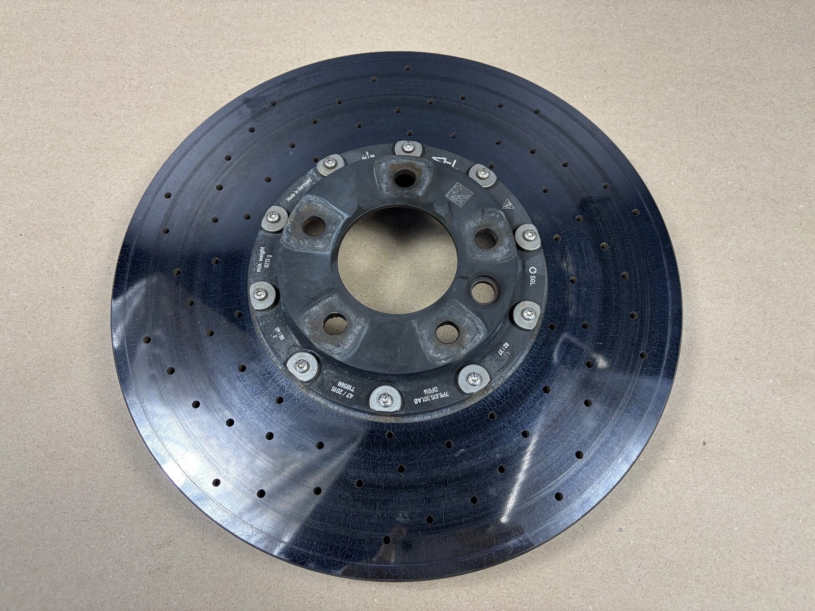 Porsche Cayenne 958.2 92A Turbo S PCCB Front Right Disc Brake Rotor Ceramic OEM