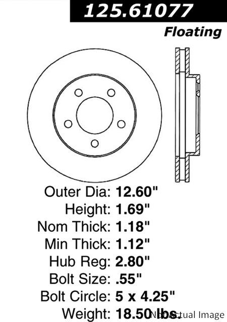 Centric Front Disc Brake Rotor for Jaguar (125.61077)