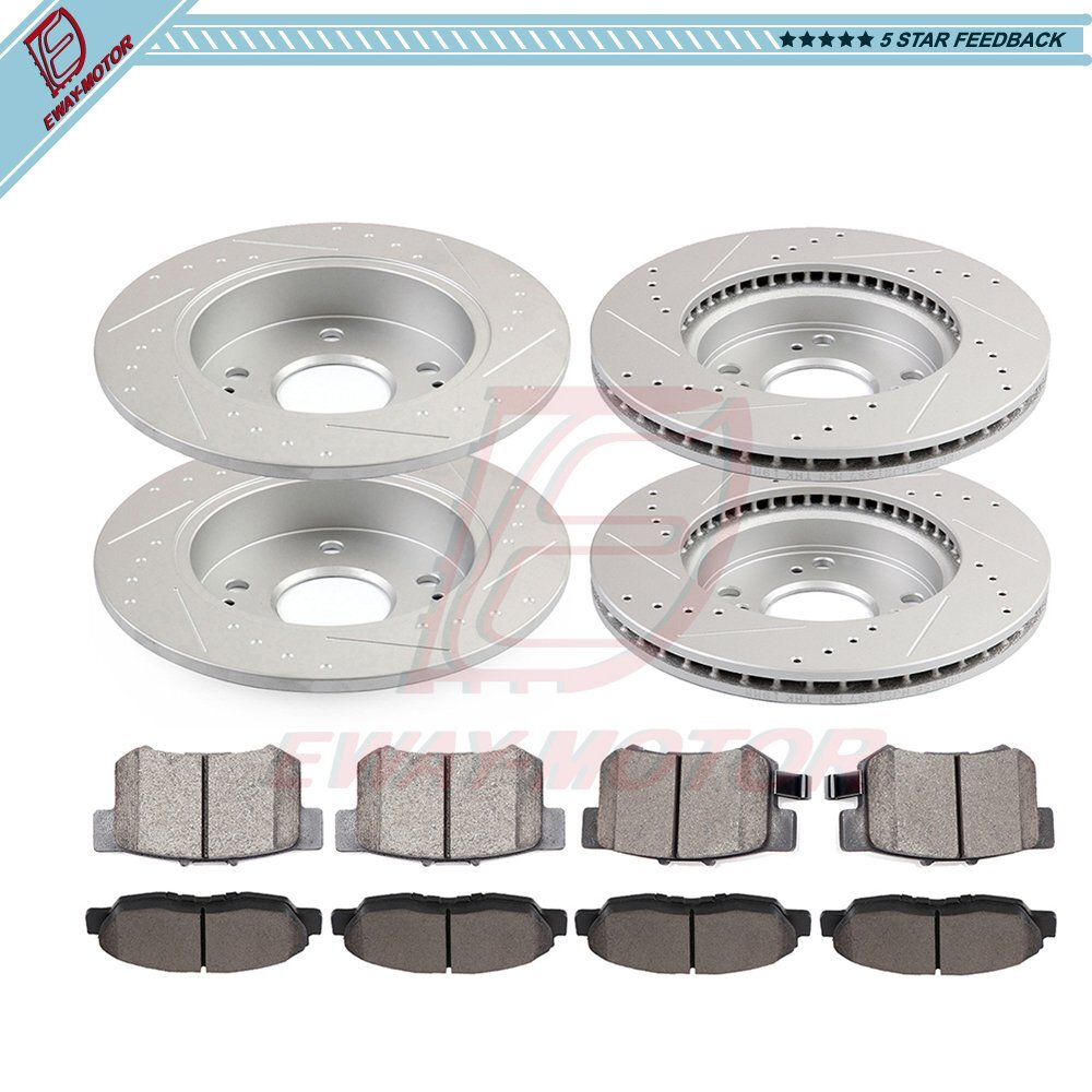 For 2012Honda Civic EX EX-L 1.8L Ceramic Brake Pads And Rotors Front Rear