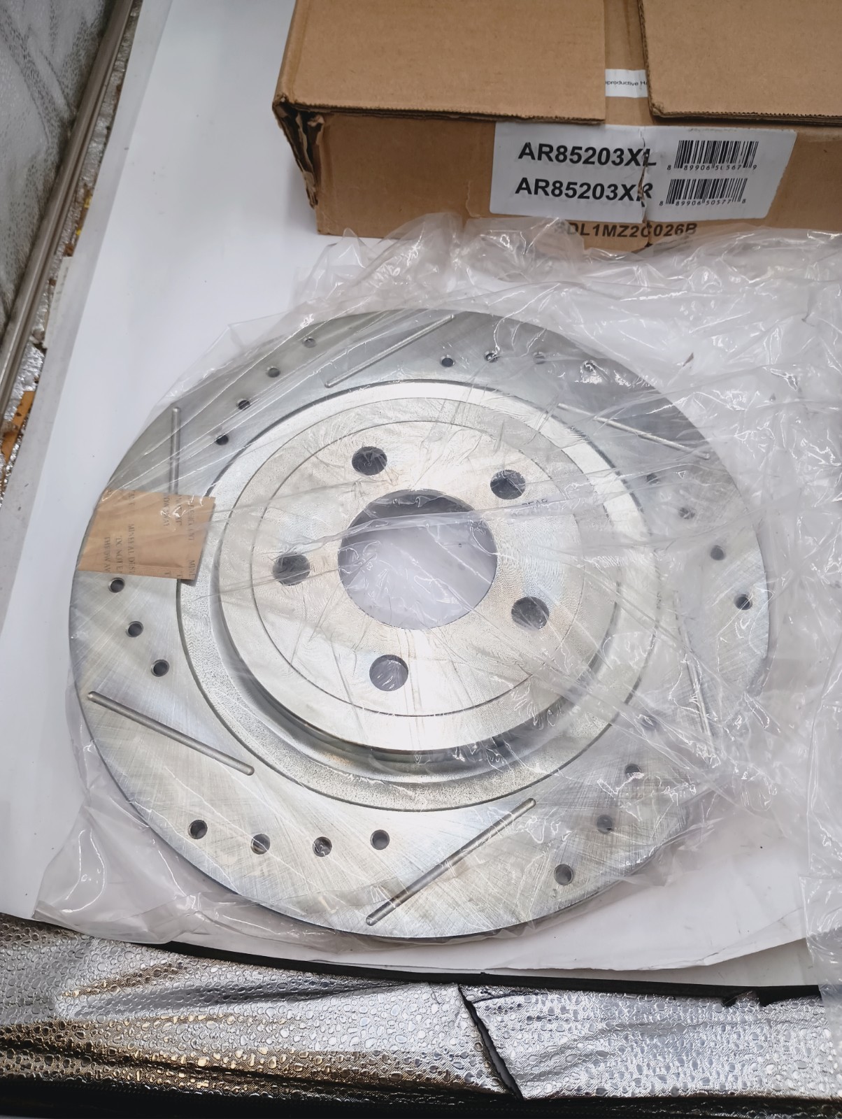 NEW POWERSTOP AR85203XPR EVOLUTION REAR DISC BRAKE ROTORS DRILLED & SLOTTED