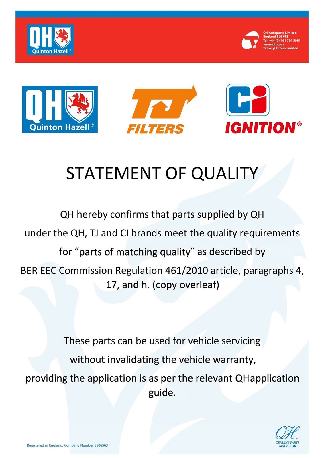 Quinton Hazell Replacement Braking System Front Axle Brake Pad Set – BP1666