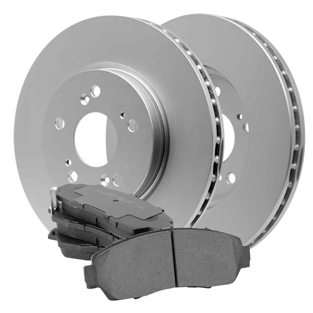 Front Vented Brake Rotors & Ceramic Brake Pads For Honda CR-V 16-07; 296mm