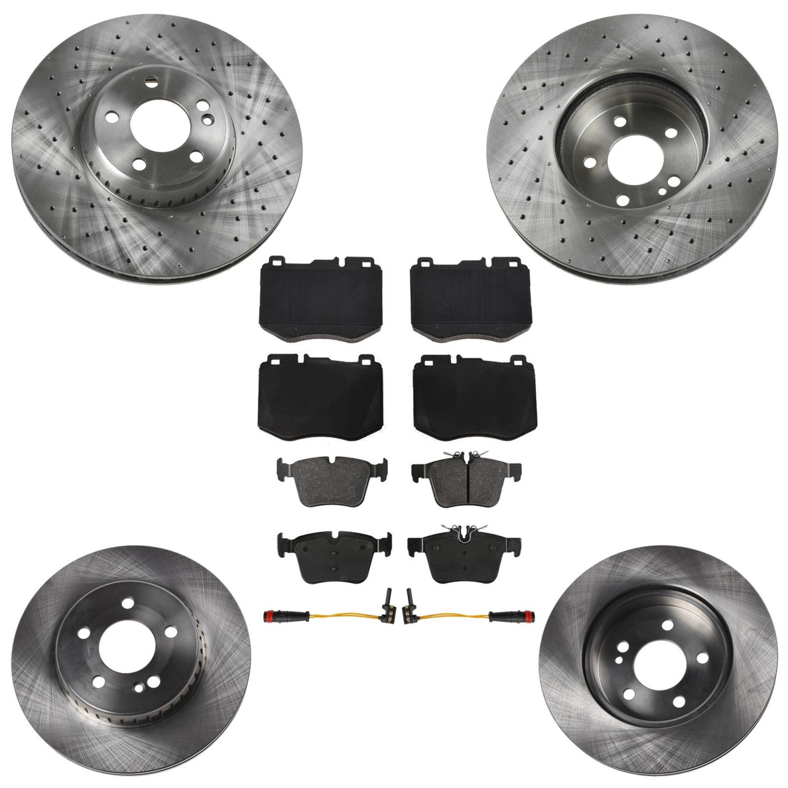 Disc Brake Rotors & EPS Pads For Mercedes Benz C300 AMG Sport Package 2015-2021