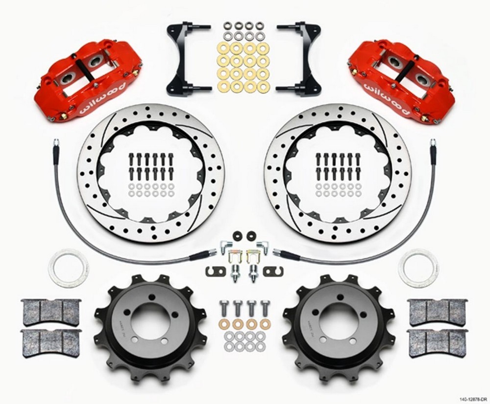 Wilwood for Narrow Superlite 4R Rear Kit 12.88in Drilled Red 99-05 WRX / 99-07