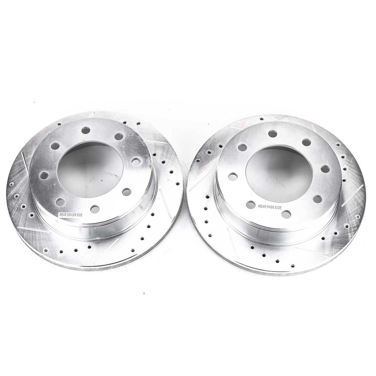 PowerStop Evolution Drilled Slotted Rotors Pair Rear For Chevy Silverado 2500
