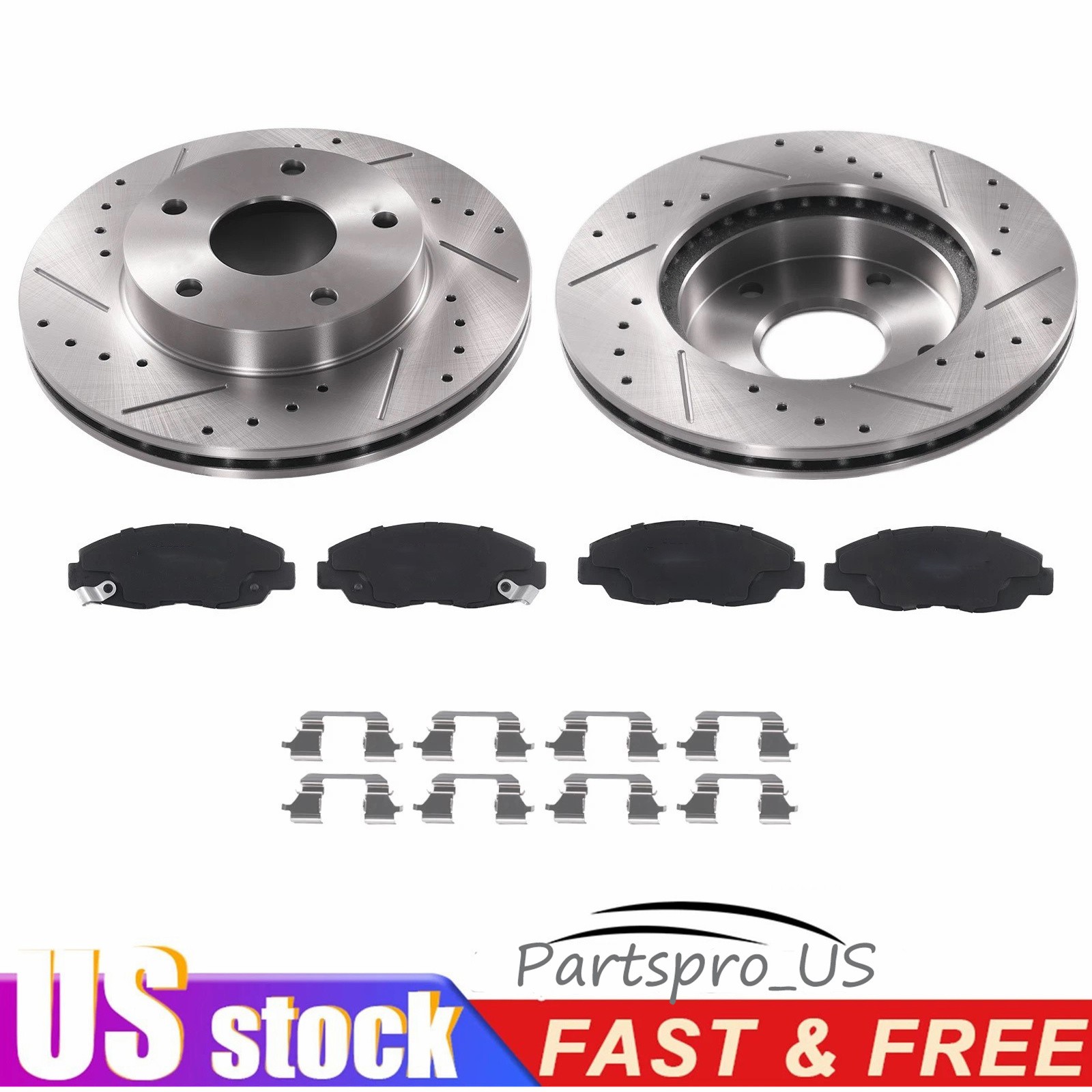 12.64″ Front Drilled Rotors & Ceramic Pads for Buick LaCrosse Chevy Impala Regal