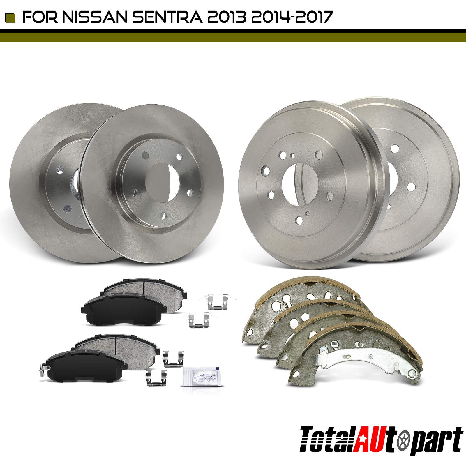 Disc Brake Rotors Pads & Brake Drums Shoes for Nissan Sentra 13-17 Front & Rear