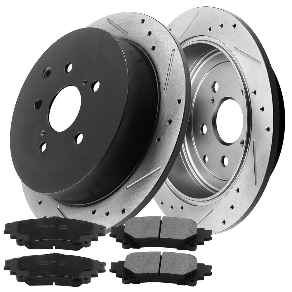 For Toyota Highlander 2015 2016 2017 Rear Brake Rotors & pads 3.5L V6 XLE LE