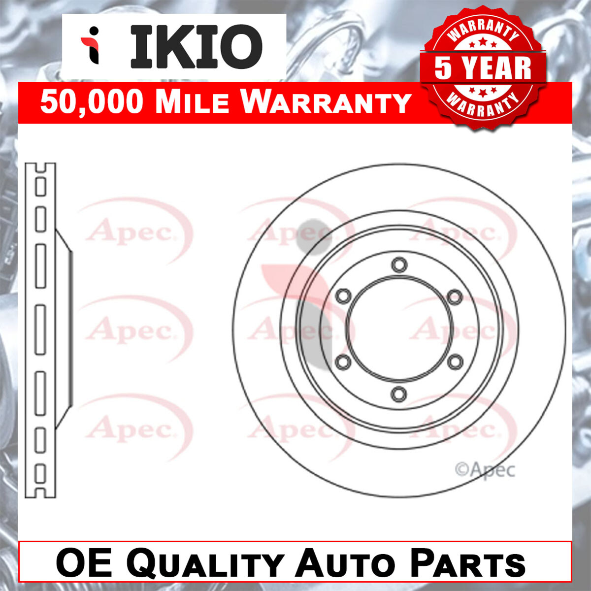 Fits Isuzu D-Max Rodeo 1.9 D 2.5 CRDi 3.0 Brake Disc Front Ikio 8973606770
