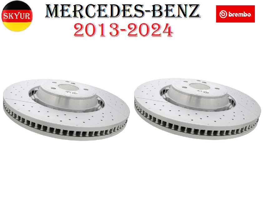 Front Left & Right Side Brake Rotors Set For 13-24 Mercedes-Benz Vehicles BREMBO