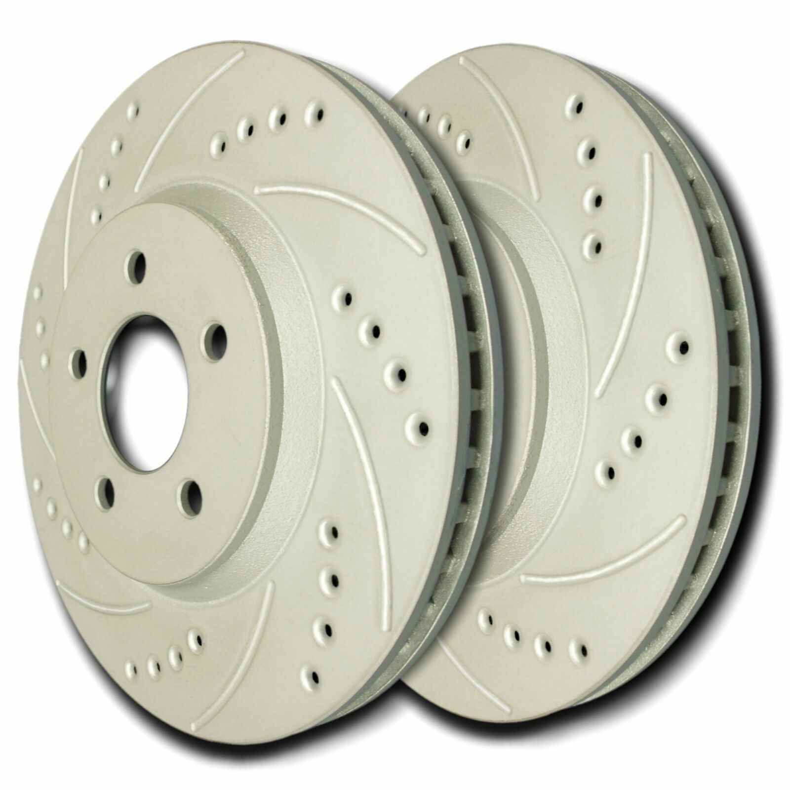 SP Performance F67-358 Drilled Slotted Brake Rotors ZRC Coating L/R Pr Front