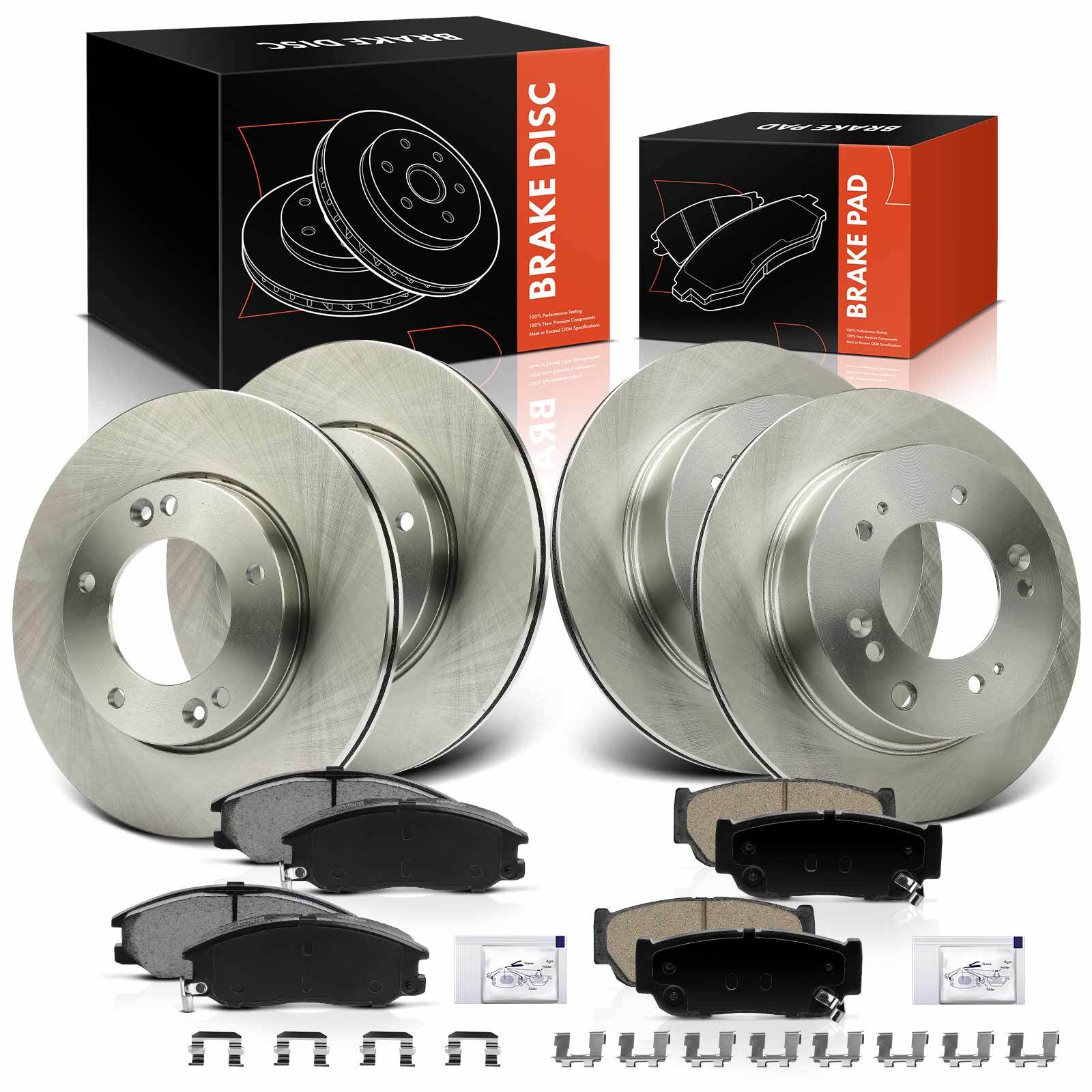 12x Front & Rear Disc Brake Rotors & Ceramic Brake Pad for Kia Sorento 2007-2009