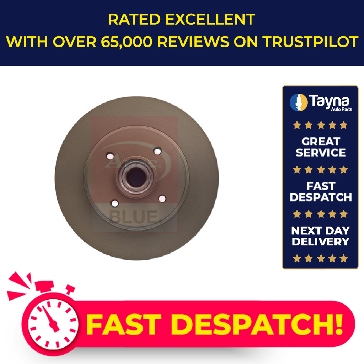 2x Brake Discs Pair Solid fits CITROEN BERLINGO B9, VTi Rear 1.6 1.6D 2008 on