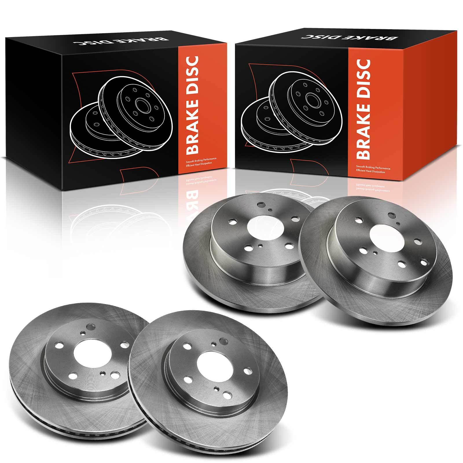4pcs Front & Rear Disc Brake Rotors for Toyota RAV4 06-18 Lexus HS250H 2010-2012