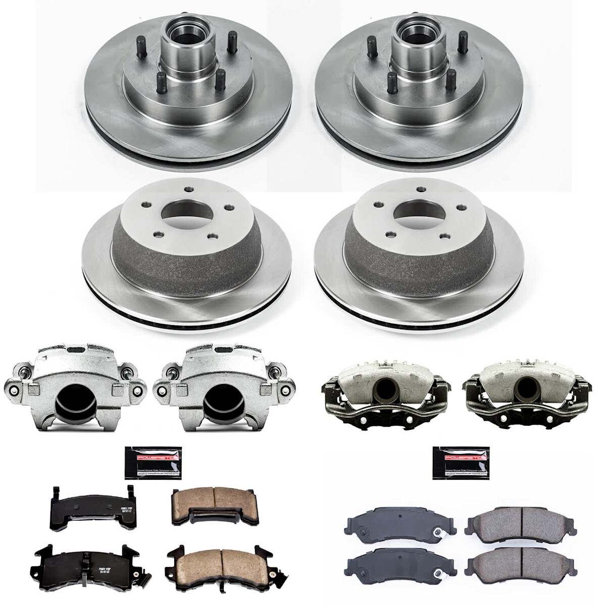 KCOE8437 Powerstop 4-Wheel Set Brake Disc and Caliper Kits Front & Rear for S10