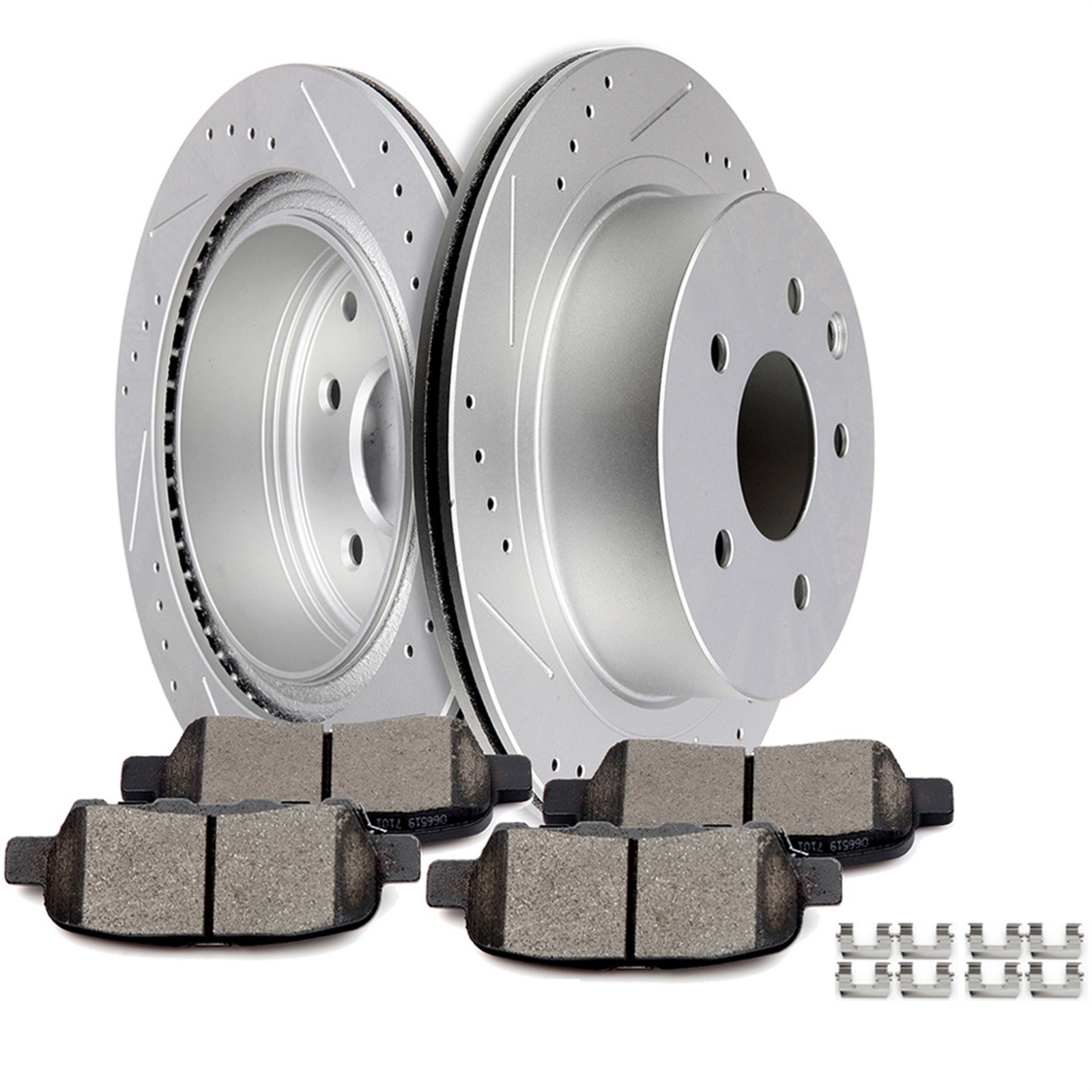 Rear Drilled And Slotted Brake Rotors & Pads For 03-2005 For Nissan 350Z Rogue