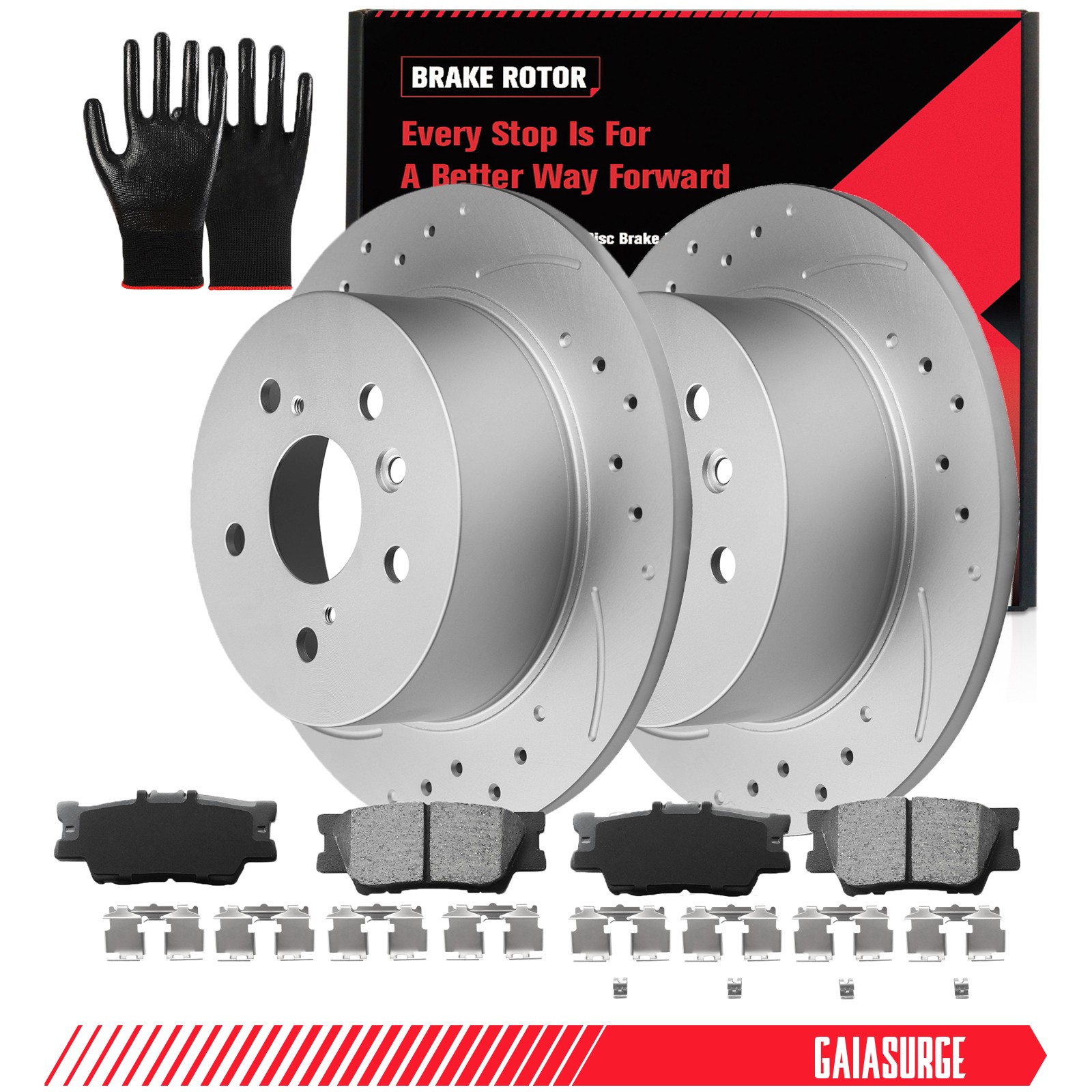 Rear Disc Rotors Ceramic Pads Kit for Toyota Camry Avalon Lexus ES350 2007-2012