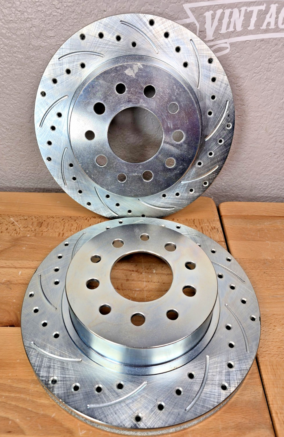 Pair Right Stuff 11.5” Rear Conversion Brake Rotors Drilled & Slotted BR19ZDC
