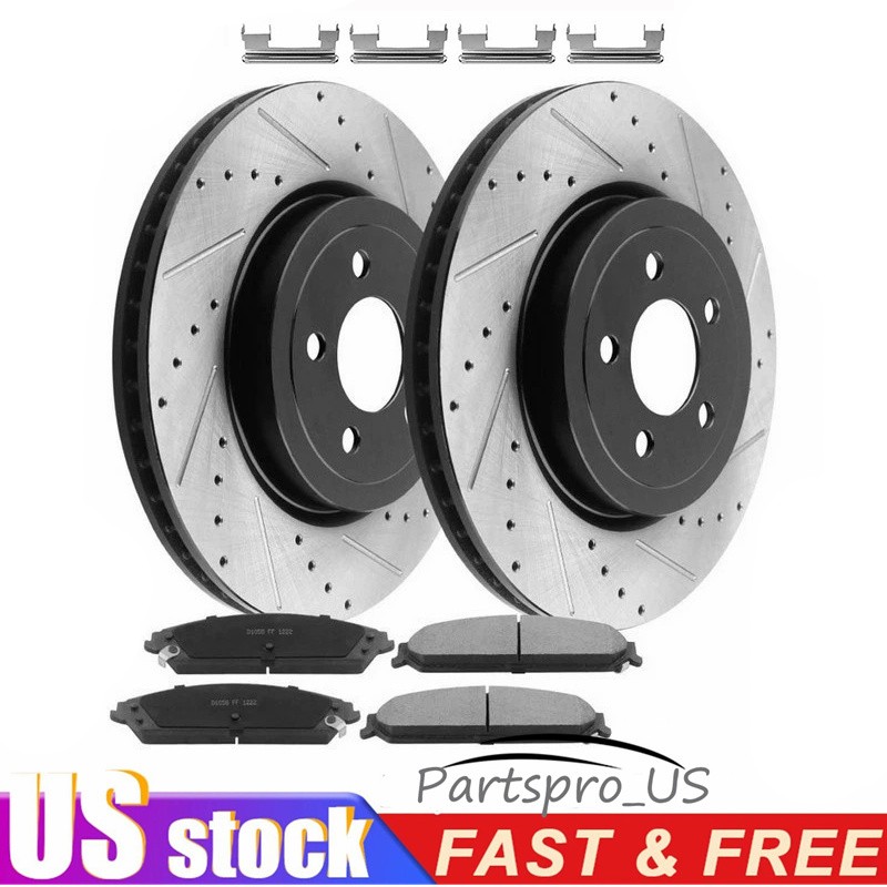 262mm Rear Drilled Rotors Ceramic Brake Pads for Jeep Compass Patriot Sebring
