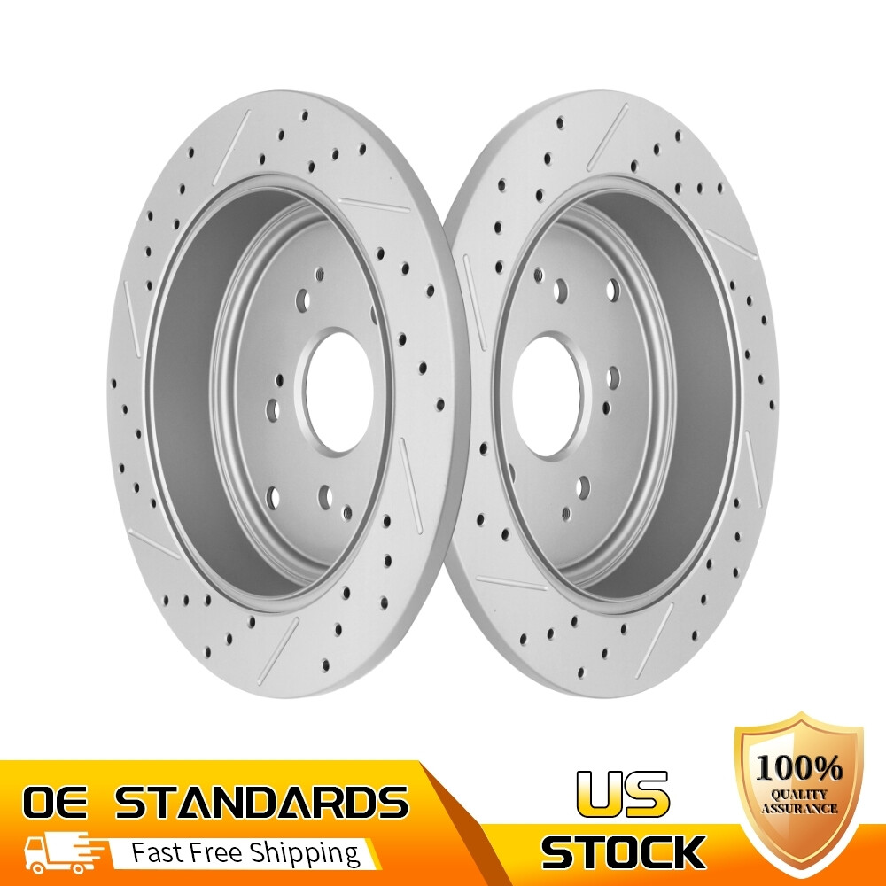 Rear Drilled Slotted Brake Rotors for 2001 – 2006 Acura MDX 03 – 08 Honda Pilot