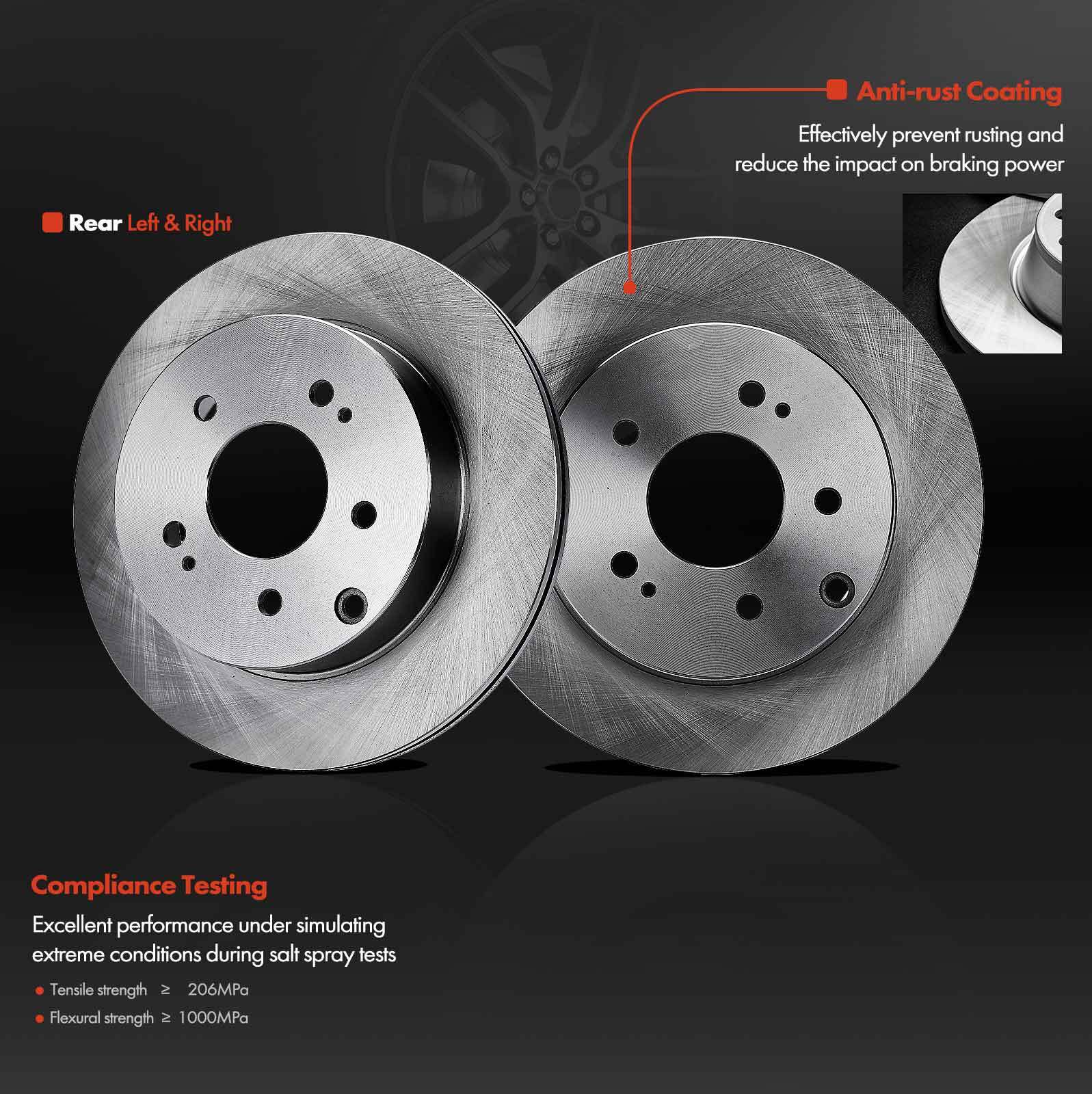 6x Rear Disc Brake Rotors + Brake Pads for Mitsubishi Eclipse 2006-2012 Galant