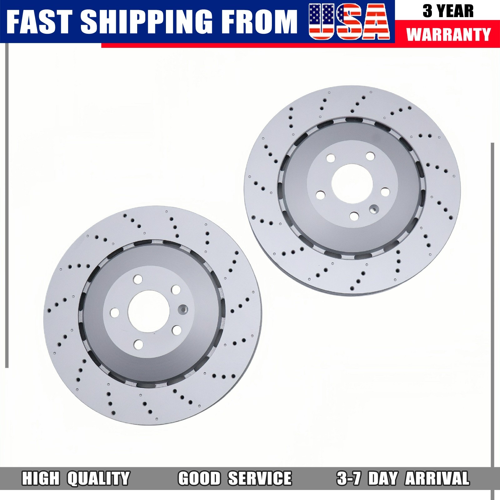 New 2Pcs For Lamborghini Huracan R8 RS5 Front Brake Disc Rotors 365mm 8T0615301