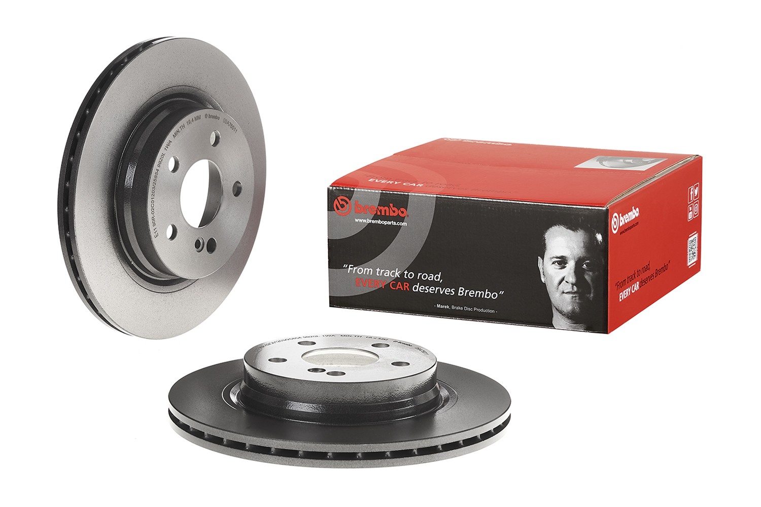 Brembo Rear Left or Right Coated 300mm Disc Brake Rotor For Mercedes W204 W212
