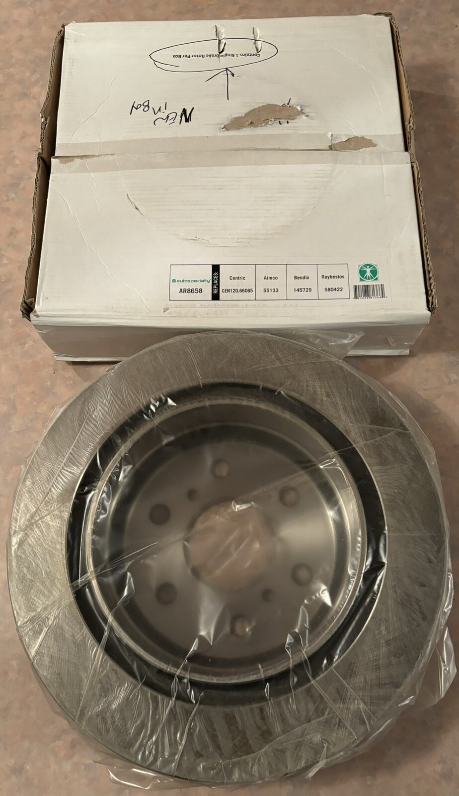 (1) Quantity-AR8658-AutoSpecialty Uncoated Brake Rotor