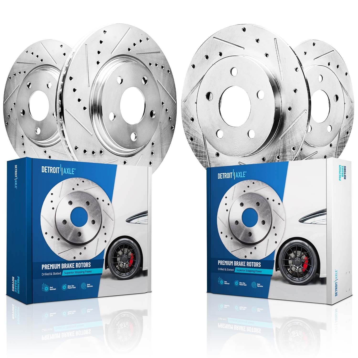 Front & Rear Rotors for 2007-2017 Mitsubishi Lancer