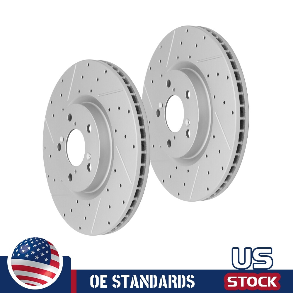 For Honda Pilot Acura MDX RLX ZDX Front Drilled Disc Brake Rotors