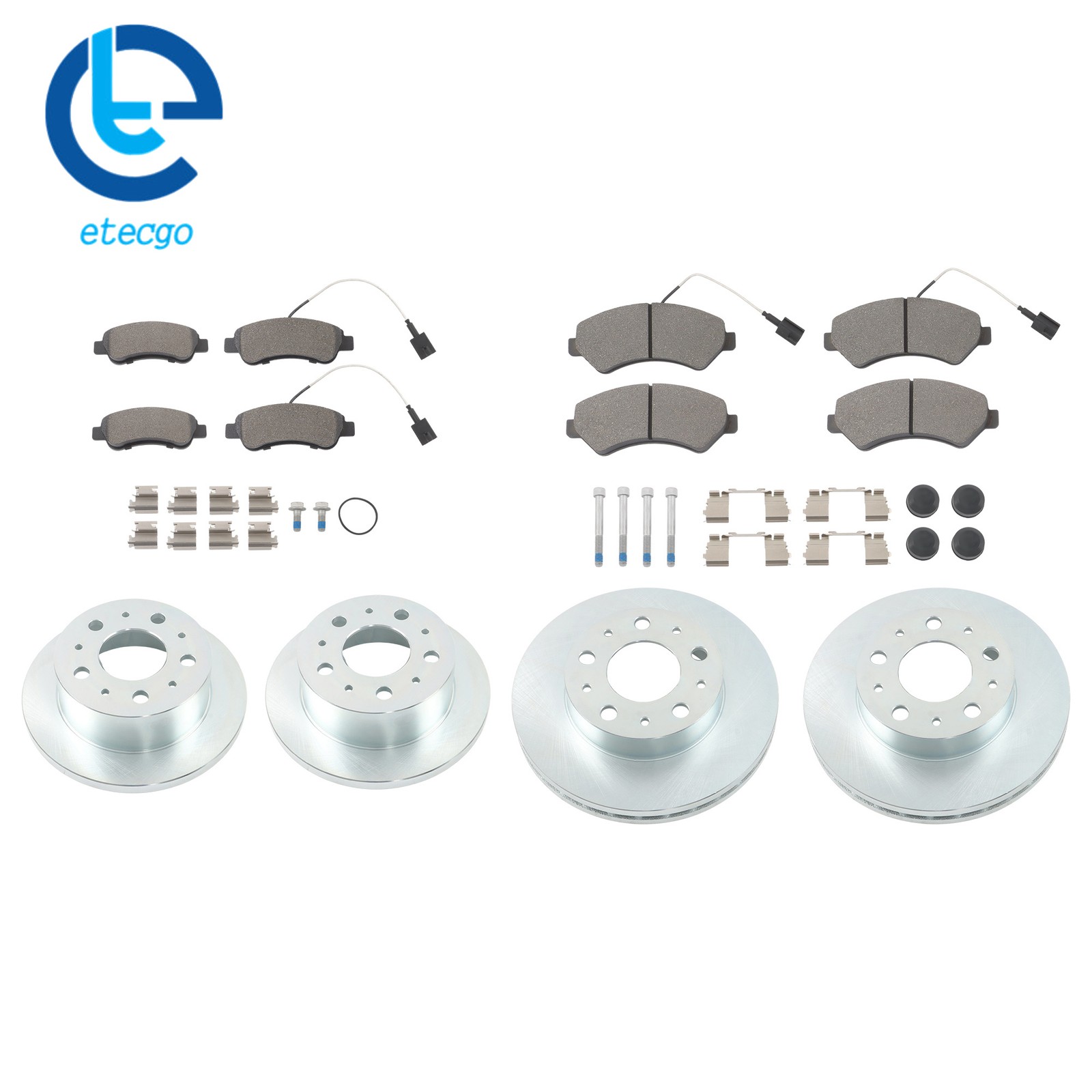 For Ram ProMaster 3500 17-20 Front & Rear Disc Brake Rotors & Ceramic Brake Pads