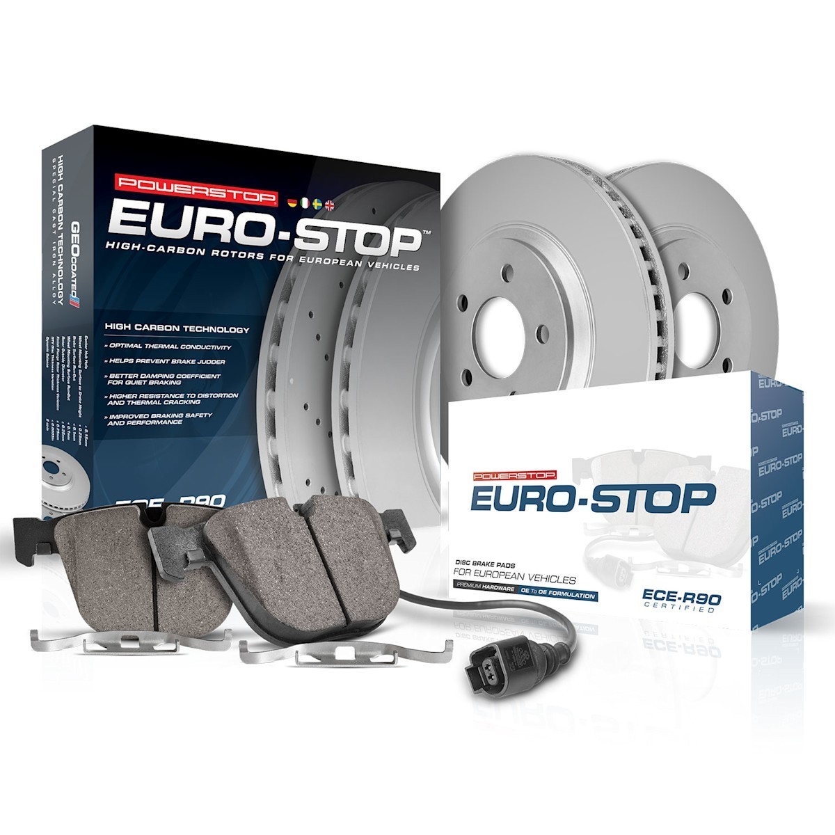 Powerstop 288mm Front 272mm Rear Brake Discs & Pads Kit for Beetle Golf Jetta
