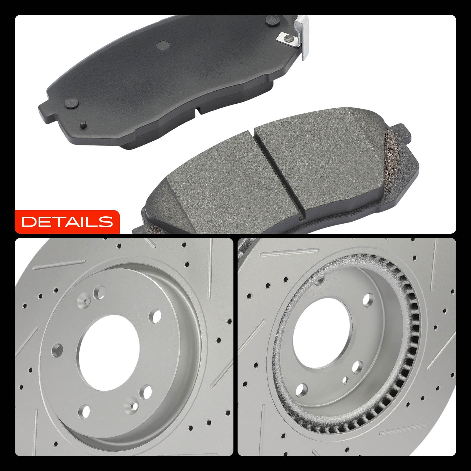 A-Premium Front Drilled Brake Rotors & Ceramic Pads for Kia Sportage 2011-2016