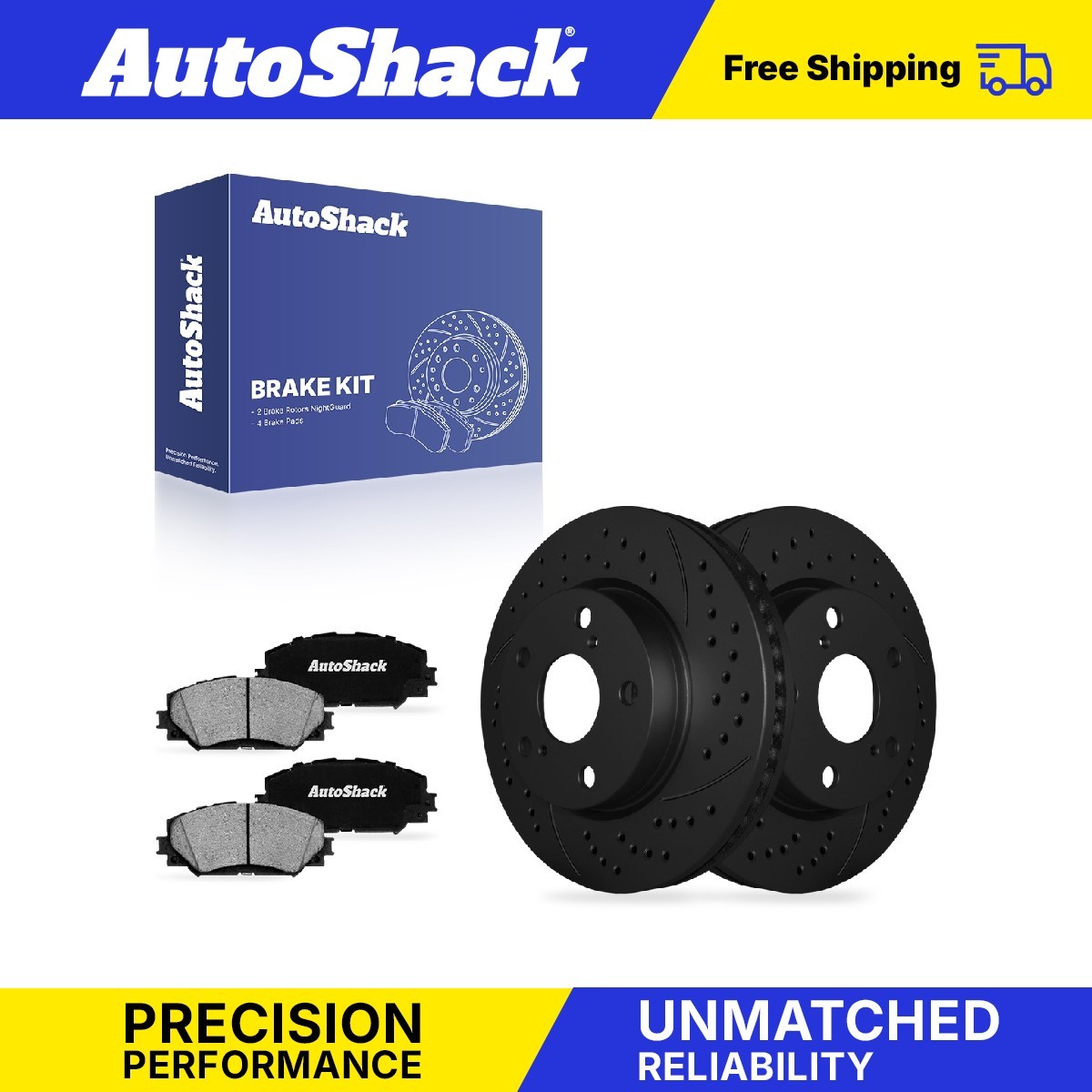 Front Drilled Slotted Brake Rotors Ceramic Pads for Toyota, RAV4 2006-2008