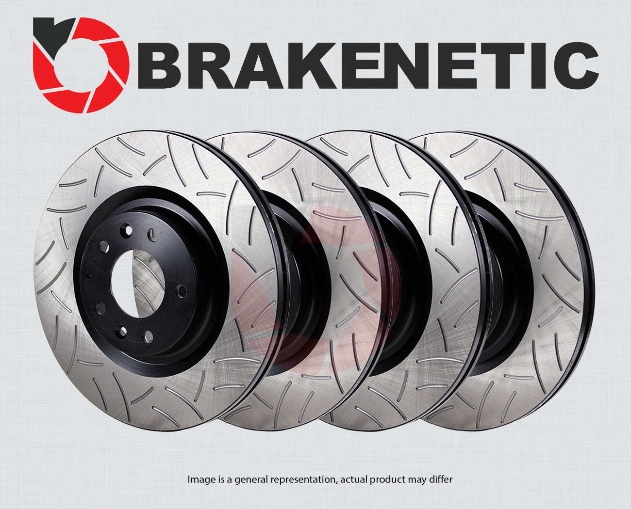 FRONT+REAR BRAKENETIC Premium GT Slotted Brake Disc Rotors 308mm BPRS88651