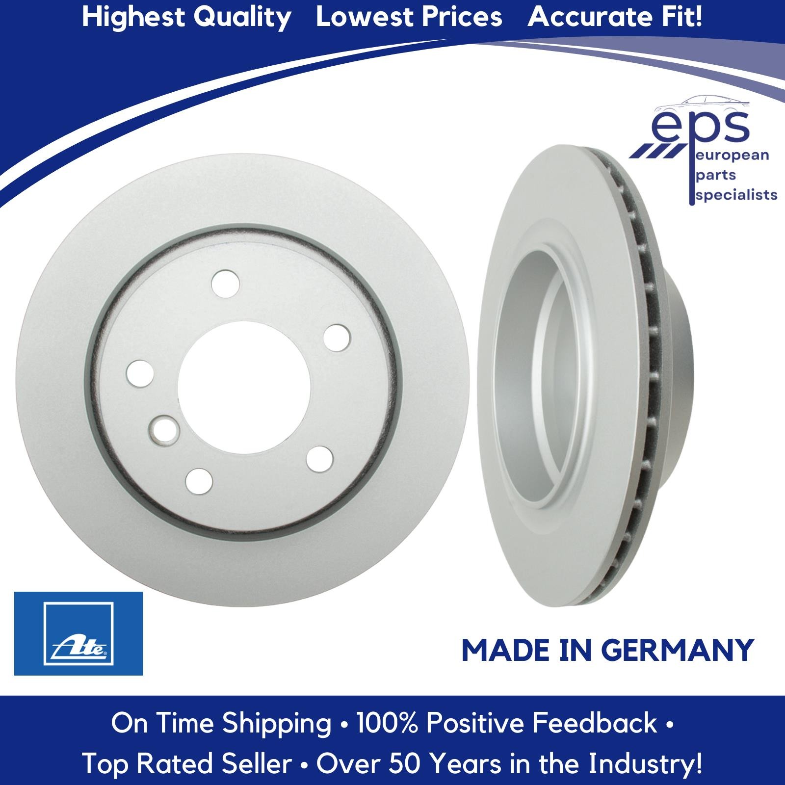 2 X Rear Brake Disc Rotors 2003-08 BMW Z4 Premium German Ate 34 21 6 794 303