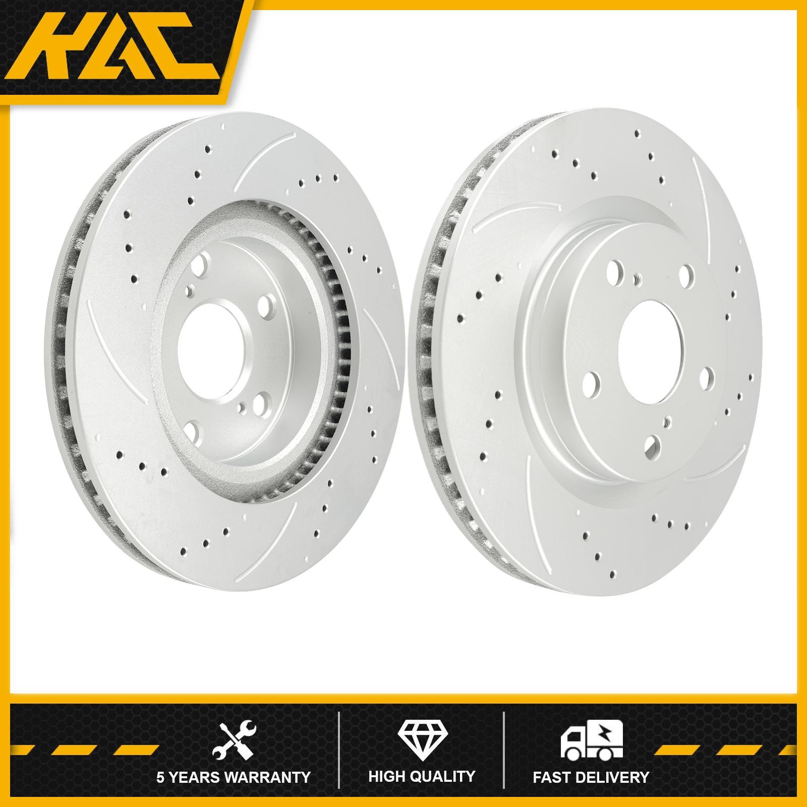 Fits 2007-2017 Toyota Camry 2013-2015 Toyota RAV4 Front Drilled & Slotted Rotors