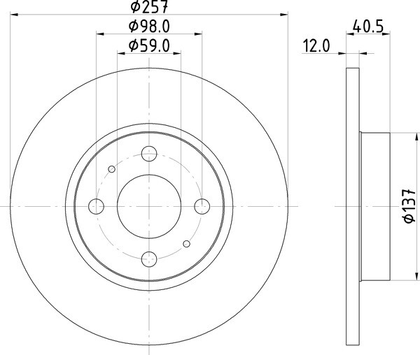 DON 257mm Front Brake Disc Set Fits Chrysler Fiat Lancia PCD14462