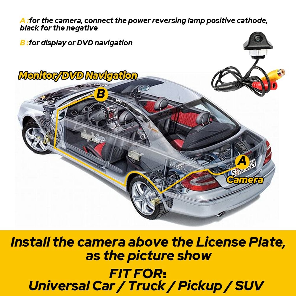 1-10 170 Reverse HD Rear Backup Camera View Night Cam Parking Vision Universal