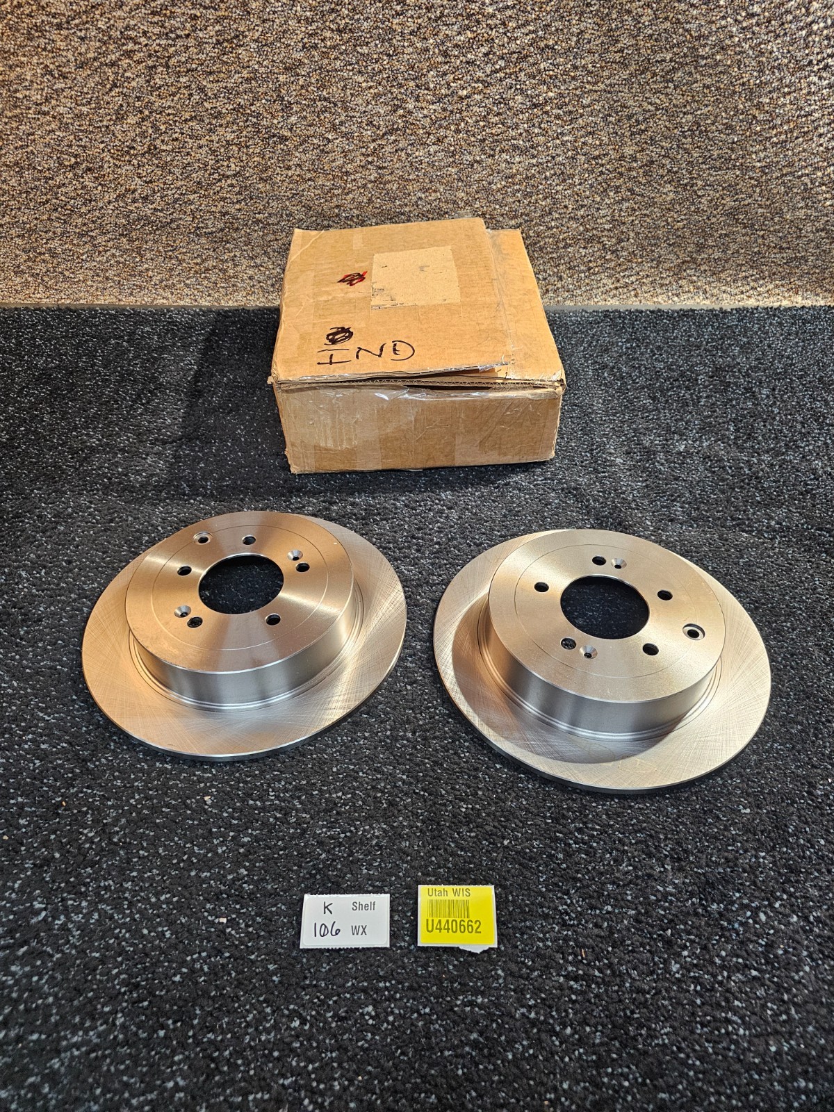 (QTY 2) Rear Brake Disc Solid, 5 Lugs STPH27110077 For 2016-2017 Hyundai Tucson
