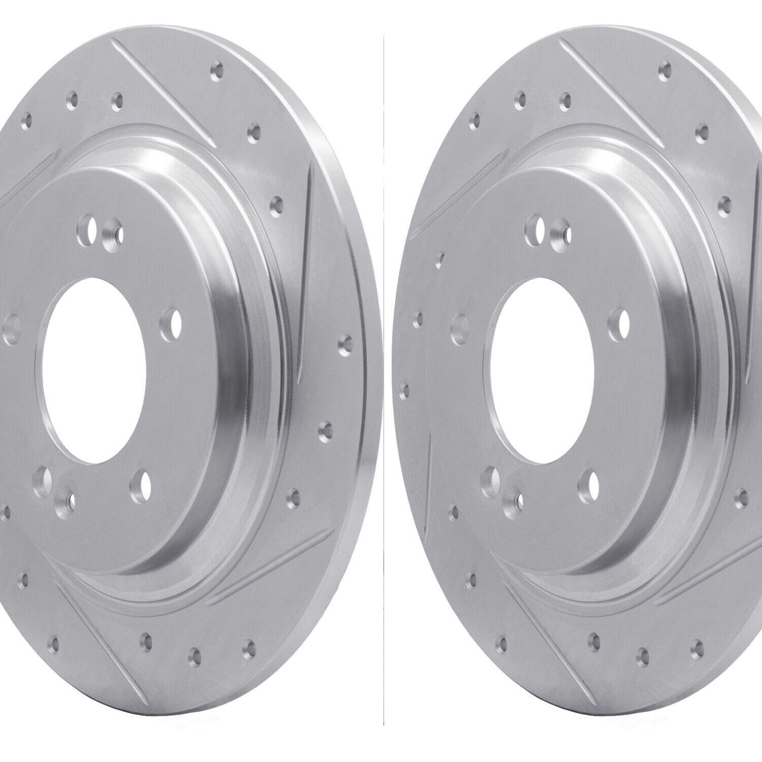 (PAIR)Left + Right Disc Brake Rotors-Drilled And Slotted 631-21014R , 631-21014L