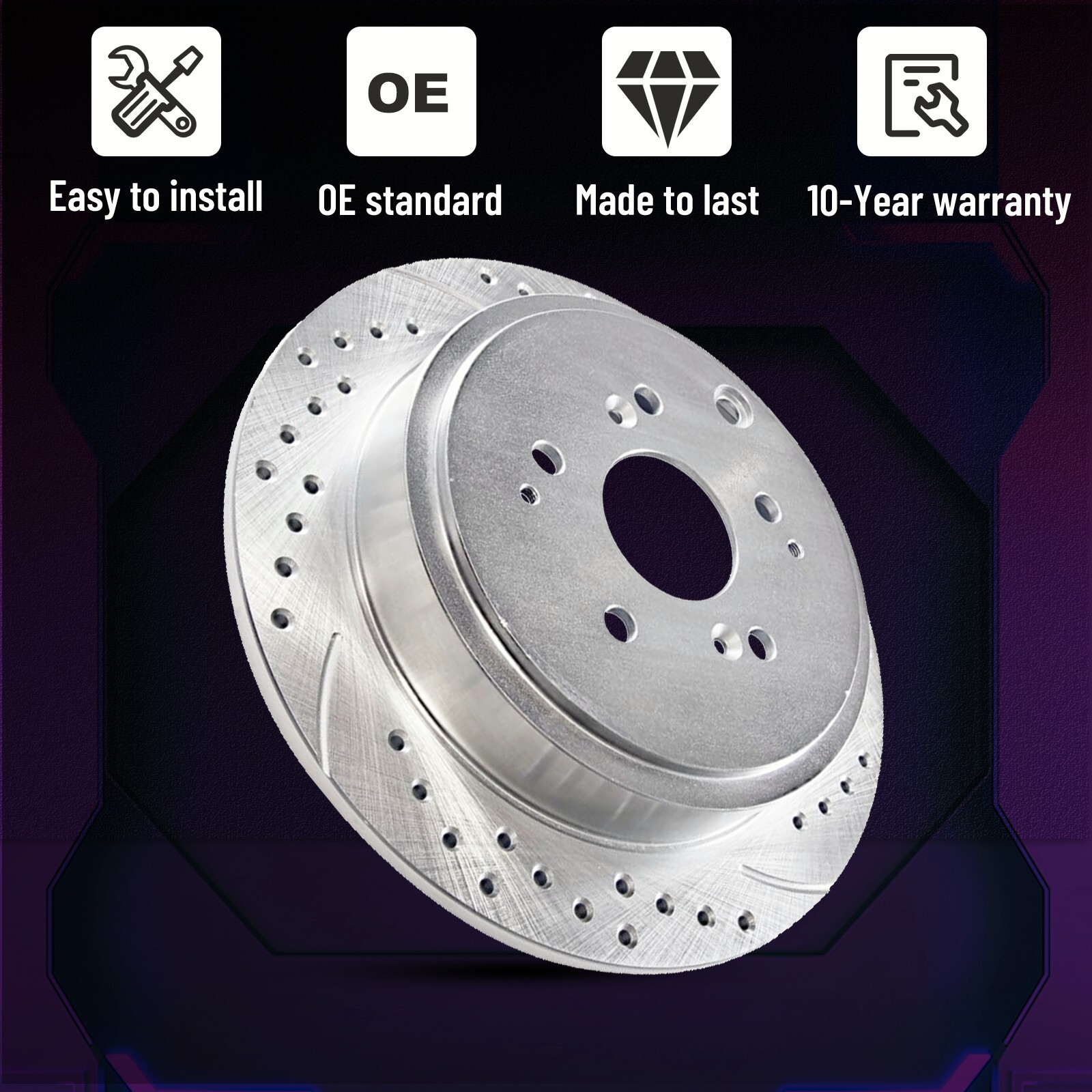 Rear Solid Brake Rotors for 2007 – 2012 Lexus ES350 2008 – 2012 Toyota Avalon