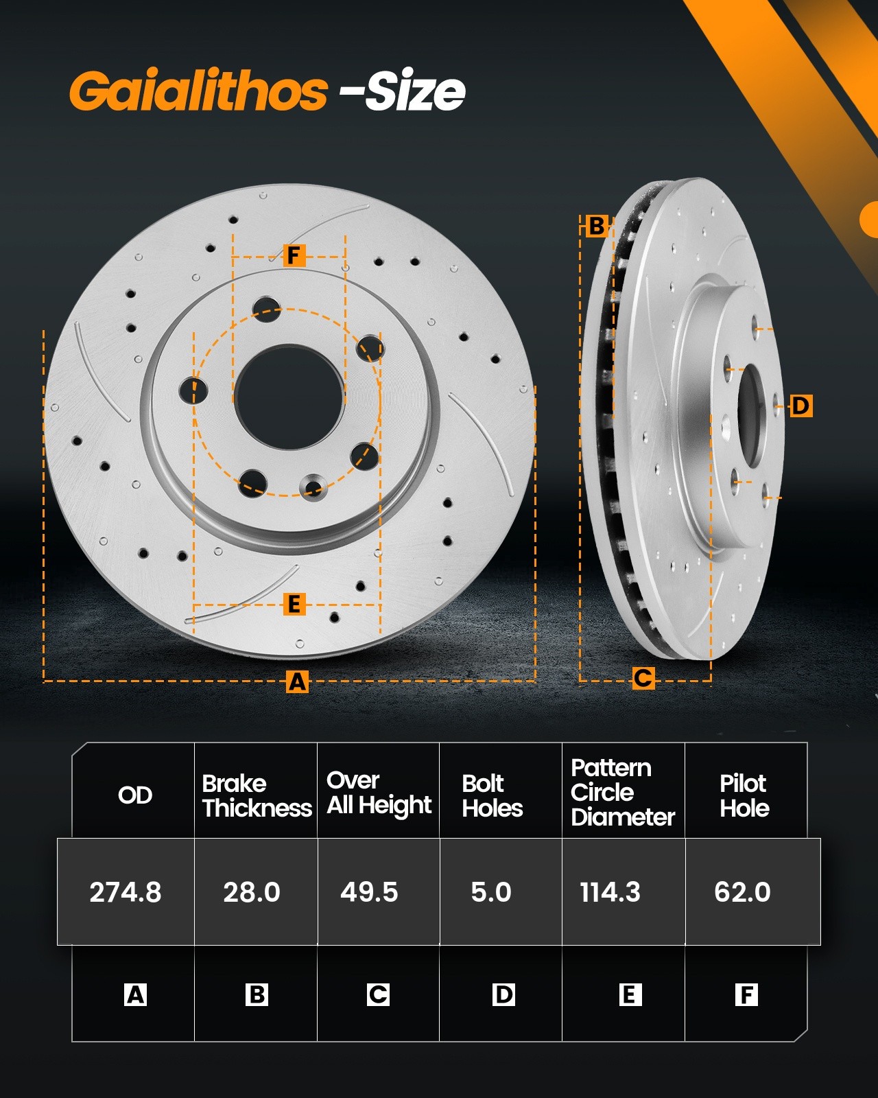 10.8in Front Disc Brake Rotors Ceramic Pads for 97-03 Toyota Camry Solara Avalon