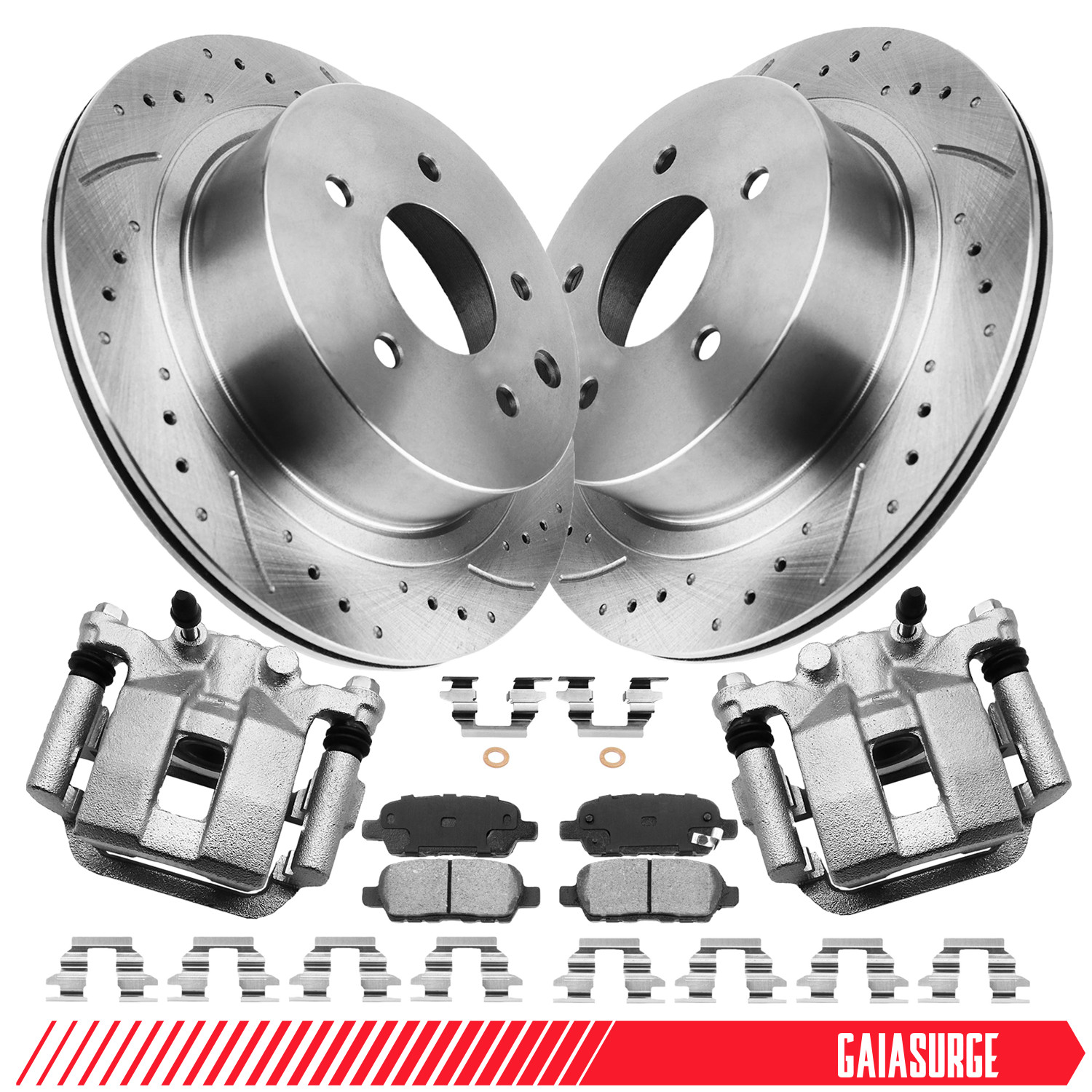 Rear Brake Disc Rotors Pads & Calipers for 2008-2013 Nissan Rogue Rogue Select