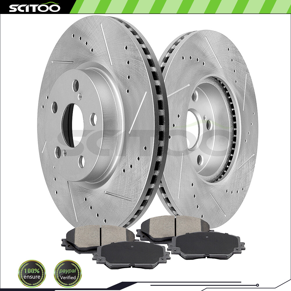 Front Brake Rotors And Ceramic Pads For Toyota Corolla S LE 2008-2019