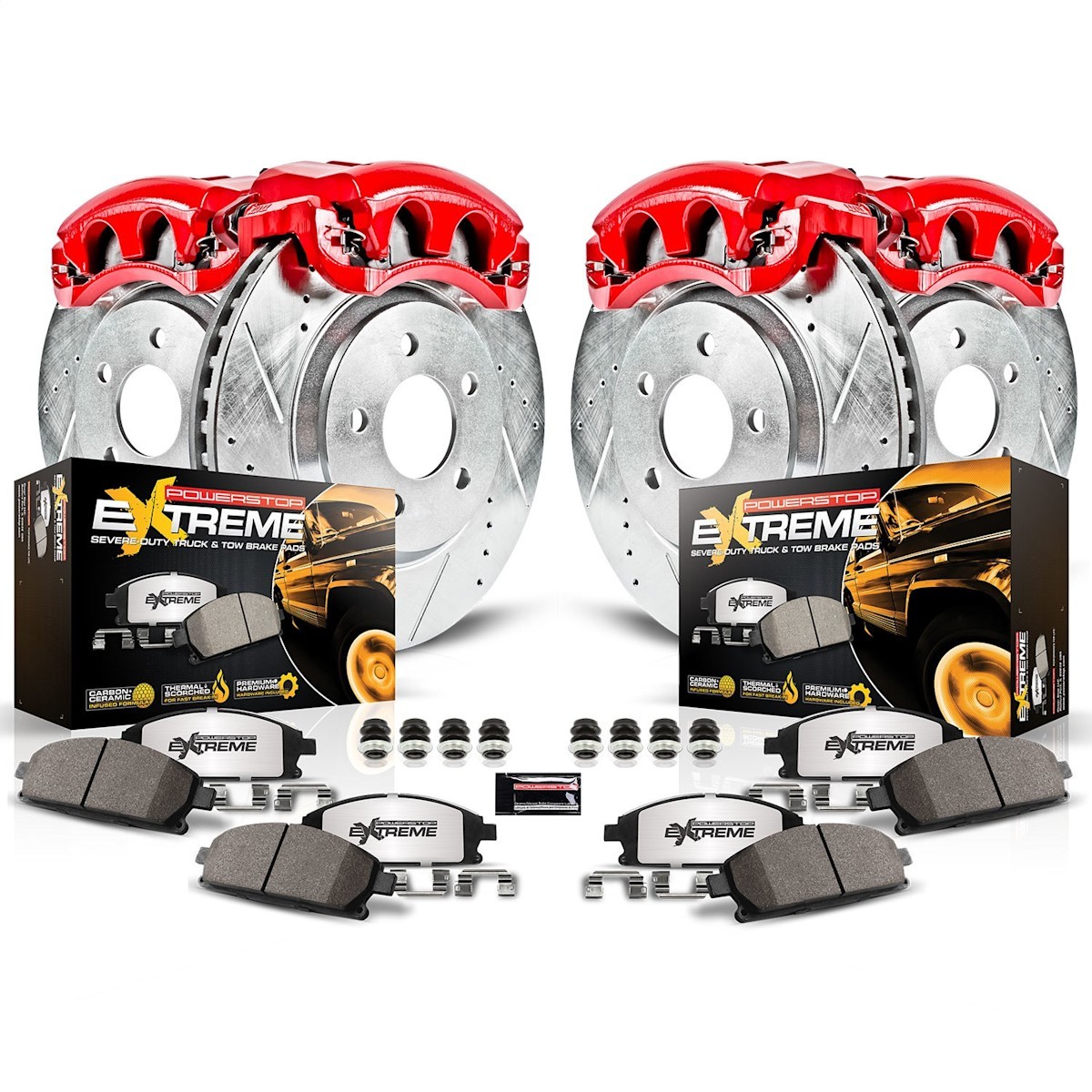 Powerstop Extreme Front Rear Brake Discs Calipers Pads Kit for Explorer Sport
